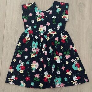 Hannah Floral Kids Dress - Black and Multicolor